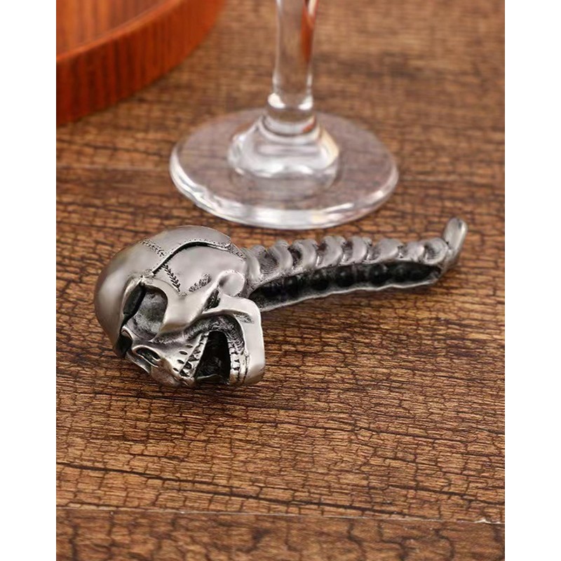 Skull Head Bottle Opener,Durable Stainless Steel Halloween Gifts, Ergonomic Spine