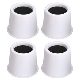 Btsky Round Furniture Risers for Raising Beds, Tables and Other Furniture, Heavy Duty, Set of 4, Plastic, White, 3 Inches