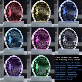 Birthday Gifts for Girlfriend Romantic I Love You Gifts for Her, to My Girlfriend Crystal Keepsakes with Colorful LED Base, Anniversary Christmas Valentine's Day Presents for Girlfriend