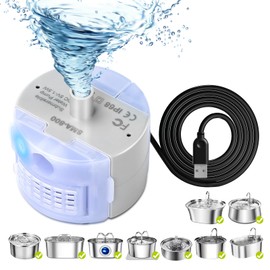 ZEKIRY Cat Water Fountain Pump, DR-DC Replacement Pump for Stainless Steel Pet Water Dispenser, Ultra Quiet Pet Fountain Pump, IP68 SMA-800 Submersible Motor for Dog Drinking Fountain