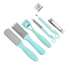 Baluue Professional Pedicure Kit 7pcs Nail Files Callus Remover Tools Set for Women Men Home Salon Use Sky-blue