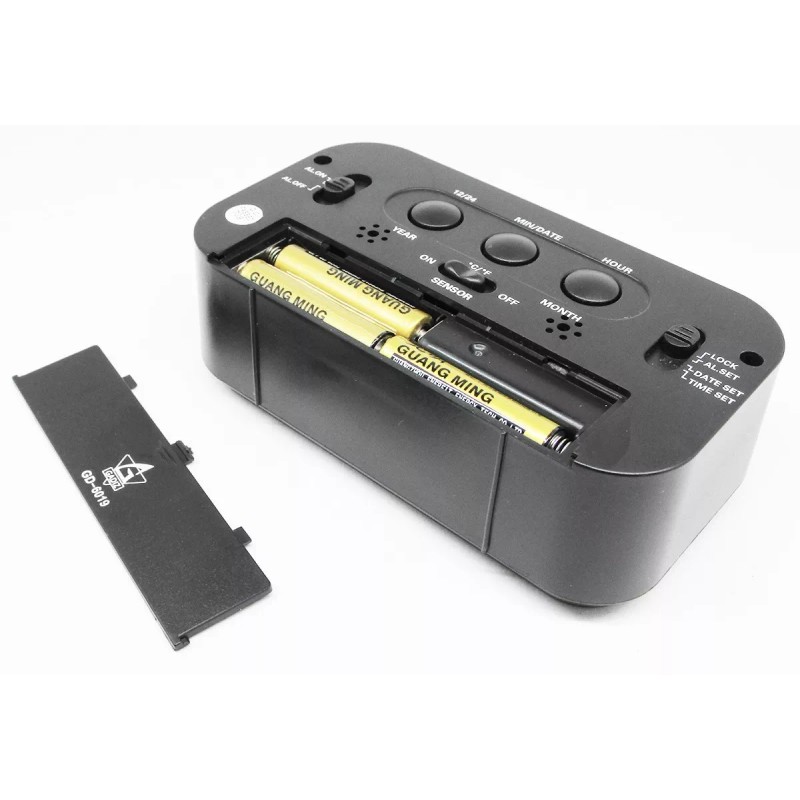 Gadiz Reloj Digital Alarma Numeros Grandes Negro Fechador Luz Led