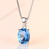 Bellitia Jewelry Women's Necklace with Birthstone, Pendant Necklace with Blue