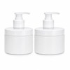300ml Wide Mouth Plastic Pump Bottle 2Pcs Clear PET Refillable