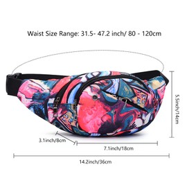 Bum Bag Waist Fanny Pack - Long Keeper Large Fashion Bumbag for Women Men, 4 Pockets Adjustable Waist Bag for Running Hiking Dog Walking Outdoor