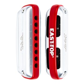 East top Harmonica,8 Hole Blues Harmonica, C Key Diatonic Blues Harp Mouth Organ Harmonica For Adults, Beginners, Professionals and Students, as a Gift,red