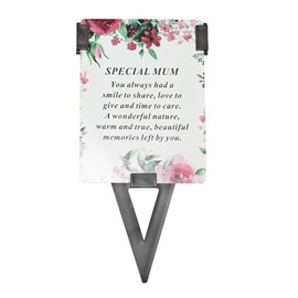 Waterproof Memorial Graveside Card with Card Holder (Mum 1125)