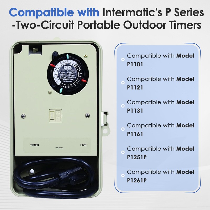 Dreyoo Cycle Timer Clock ON/OFF Plastic Switch Trippers Compatible with