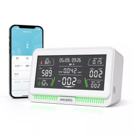 Inkbirdplus CO2 Monitor Air Quanlity Detector 10-in-1 Co2, HCHO, AQI, PM2.5 PM10
