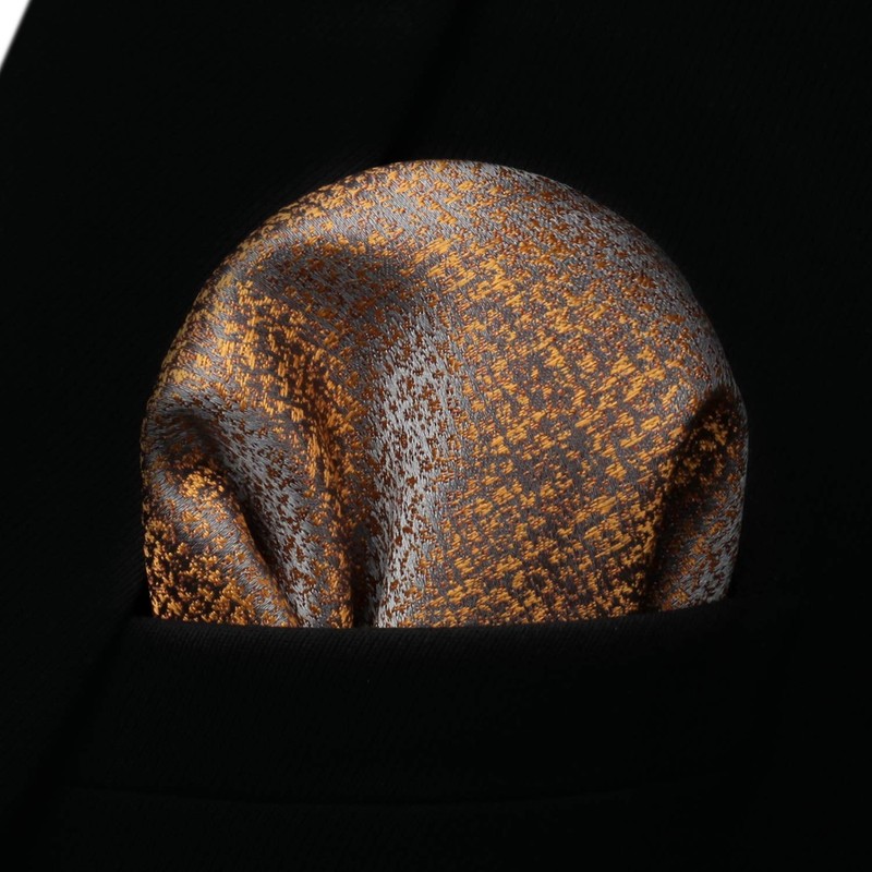 HISDERN Men's Check Dot Tie Handkerchief Wedding Party Necktie &