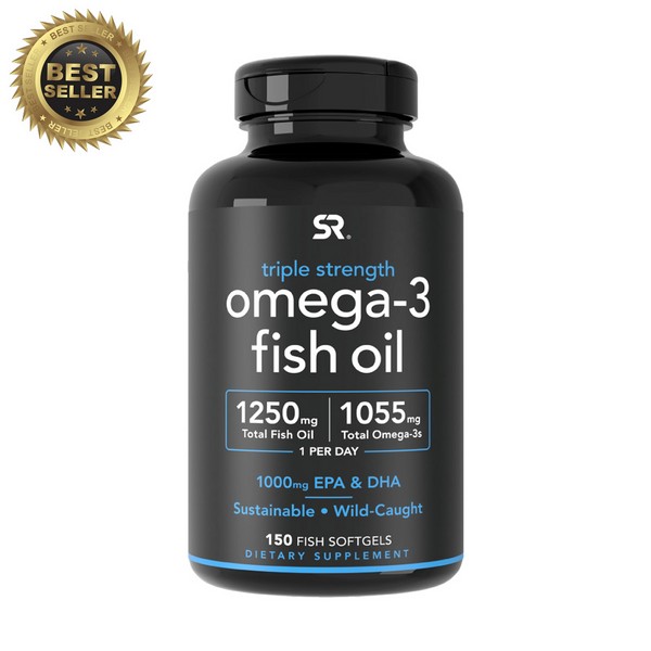 Sports Research, Omega-3 Fish Oil, Triple Strength, 1250 mg, 150 Softgels