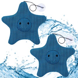 CUVZORA Scum Absorber 2 Stück, Ölabsorbierender Schwamm für Whirlpool, Pool und Hot Tub, Langlebig Effiziente Reinigung und Fett absorbierend, für Outdoor Spa und Badewanne (Stern,Blau)