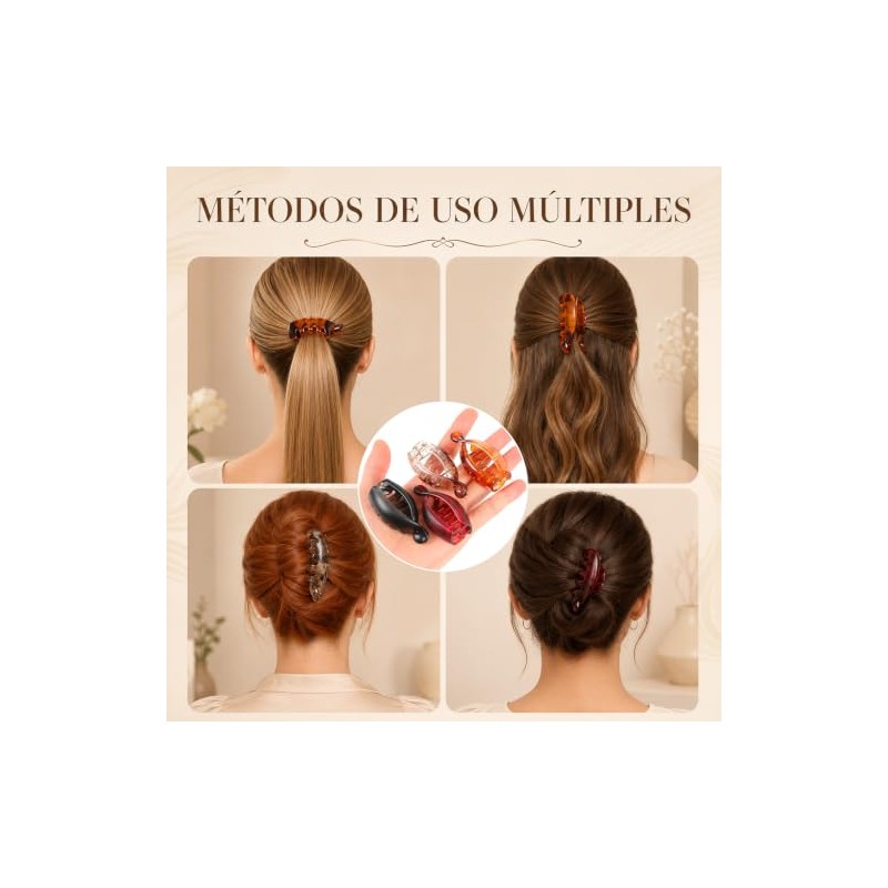 8PCS Pasadores Mujer,Mini Pinzas para el Cabello con Forma de
