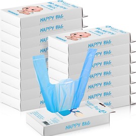 Honoson 1200 Count Baby Disposable Diaper Bags Scented Diaper Sacks with Tie Handle Disposal Baby Poop Trash Bags Waste Sacks Refill(Blue)