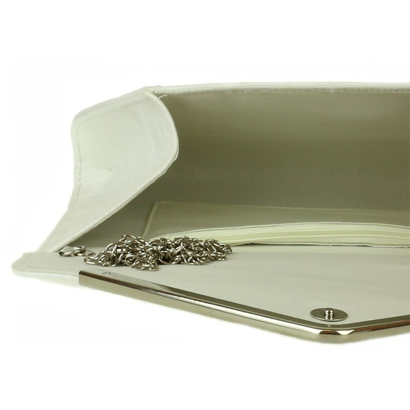 Girly Handbags Womens Envelope Clutch Bag (White)