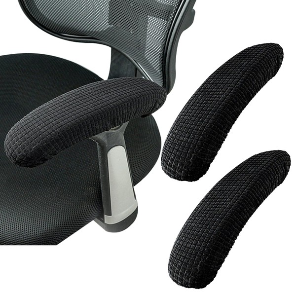 Sibba Office Chair Armrest Cover 2 Pcs Stretchable Arm Pad Swive Slipcover Protectors Stretch Black Curved Elastic Waterproof Sleeve Wrap Blanket Slip For Home Rest Desk Swivel Chairs Seat