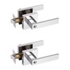 Probrico 2 Pack Square Keyed Alike Entry Levers Locks, Polished