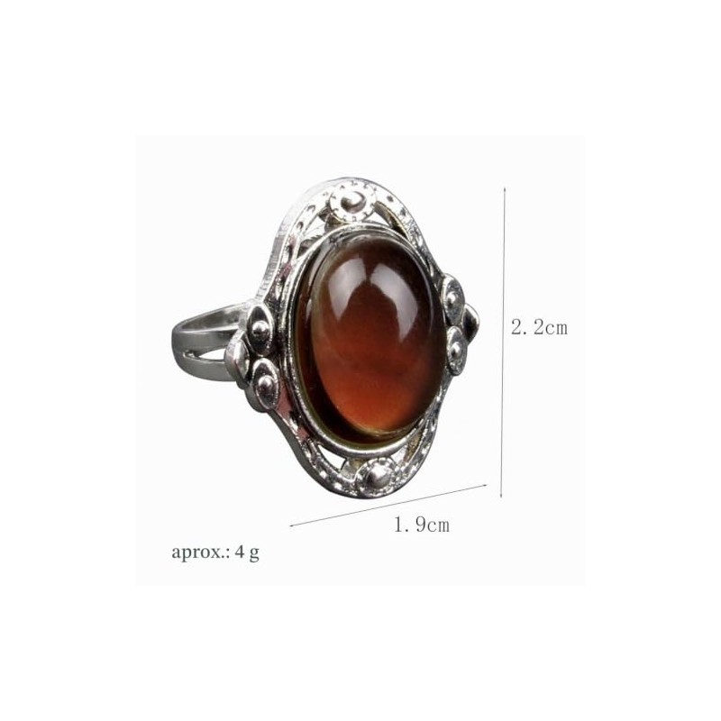 Prettyia Conjunto De Anillo De Collar De Piedras Preciosas Ovaladas,