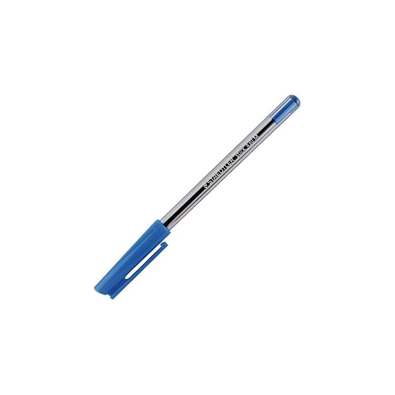 STAEDTLER Stick Ball Point Pen Medium Blue Pack of 10