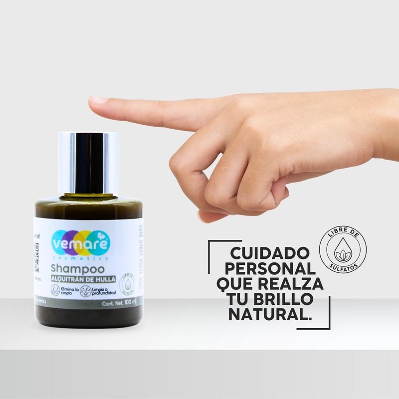 Vemare Cosmetics Shampoo de Alquitrán de Hulla Control Caspa 100ml