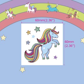 Fanoshon Temporary Tattoos, 25 Sheets, For Children, Small, Unicorn, Floral, Cute, Body Stickers, Costume Accessories, Prize Stickers, Face Stickers, Parties, Birthdays, Easy to Apply, Long-Lasting