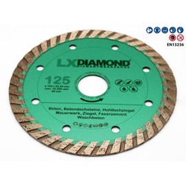 LXDIAMOND Diamond Cutting Disc 125 mm x 22.23 mm Diamond Disc Concrete Disc for Stone Concrete Masonry 125 mm Suitable for Angle Grinders Wall Chaser Slot Milling - Premium Quality