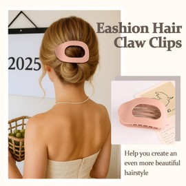 6 PCS Flat Hair Clips for Women, Curved Design Hair Clip for Lying, Driving - Dark Matte Strong Hold Claw Clips for Thin, Thick Hairs, Hairs Accessories for Women and Girls