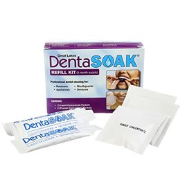 DentaSOAK Refill Kit - Mouthguard, Retainer, Denture, Appliance Cleaner – 100% Safe – Non-Toxic, Persulfate Free, Gluten Free & Alcohol Free – 3 Month Supply – Mint Scented
