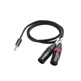 Senor Cable 3.5mm 1/8 Inch TRS to 2 XLR Cable, Male to Male Aux to Dual XLR Breakout Cable - (6 Feet)