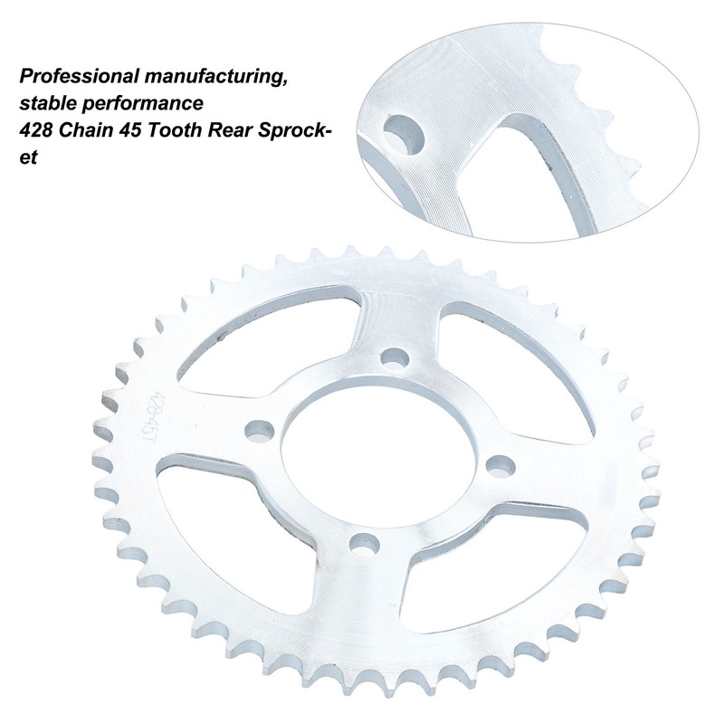 428 Chain 45 Tooth Rear Sprocket 428 45T Steel Rear