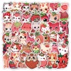 50 Pcs Strawberry Cat Stickers,Cat Graffiti Stickers,Vinyl Waterproof Sticker for