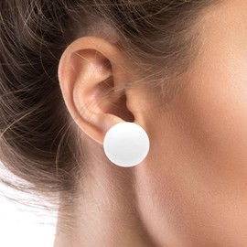 SoulCats® Set of 3 Round Stud Earrings in Black, Red and White, Acrylic with Stainless Steel Pin, Diameter approx. 20 mm