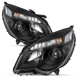 SOCKIR Halogen Headlight Assembly Replacement for 2010 to 2015 Chevy Equinox LT/LS OE Style Headlamp with Black Housing Amber Reflector
