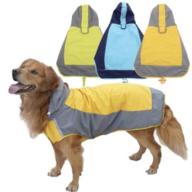 Dog Raincoat, For Dogs, Raincoat, For Spring, Summer, Autumn, Winter, Dog Clothes, Velcro Tape, Waterproof, Easy to Put on and Take Off (Light Blue, No. 7)