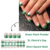 24Pcs St. Patrick's Day Press on Nails Short Square French