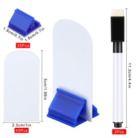 Meetory 45 Pieces Blank Game Board Markers and 35 Pcs Game Card Stands with 2 Pcs Black Marker Pens, Plastic Token Cards DIY Game Markers with 7 Multi-Color Card Stands for Party Favor