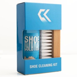 Shoe Cleaning Kit - Footwear Cleaner for Sneakers, Boots, Cleats, and Many Other Shoe Types - (4 Ounce Bottle and Brush). Packaging May Vary Between Green and Blue.