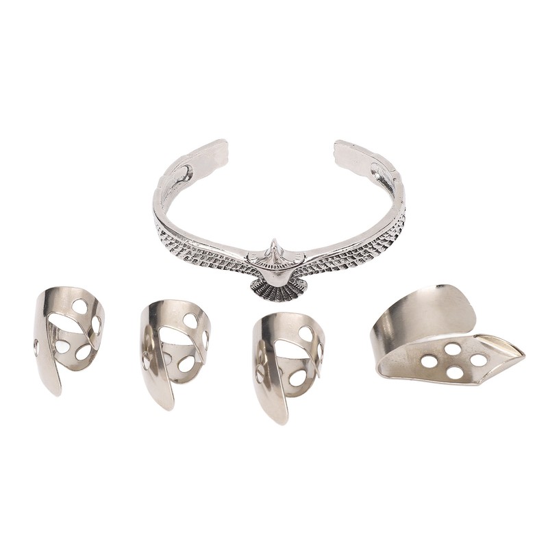 Guitar Pick Set with Alloy Bracelet Stainless Steel Finger Thumb