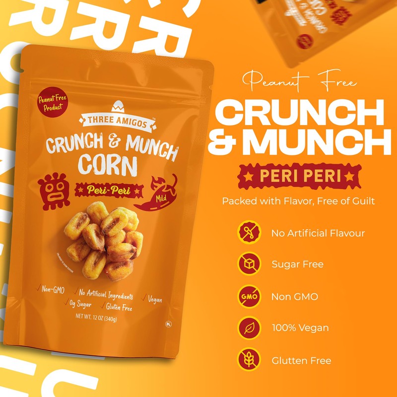 Three Amigos Corn Nuts Suger Free, 100% Vagan, Peanut Free