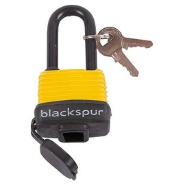 Blackspur - Long Shackle Steel Weatherproof Padlock - 4cm - Yellow