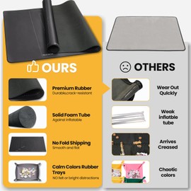 Odyssolve Jigsaw Puzzle Mat Roll Up 1500 Pieces Saver Pad 46" x 26" with 3 Sorting Trays & Travel Storage Bag Portable Non-Slip Rubber Bottom