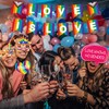 28 Pieces Rainbow Photo Props, 1 Piece Rainbow Pull Flag,