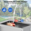 28"x20"x34" Stainless Steel Utility Sink, Freestanding Single Bowl with Hot