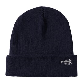 BASSDASH Winter Stretchy Knit Beanie Hats Soft Warm for Men Women Lightweight Stylish Unisex Cuffed Beanies Dark Blue