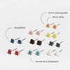 ALEXASCHA® Tiny Ceramic Stud Earrings Square • Nickel-Free Stud for
