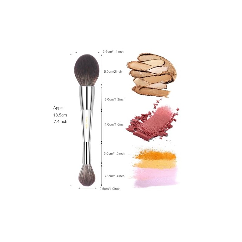 Vela.Yue Brocha de Doble Punta para Polvos Bronceadores