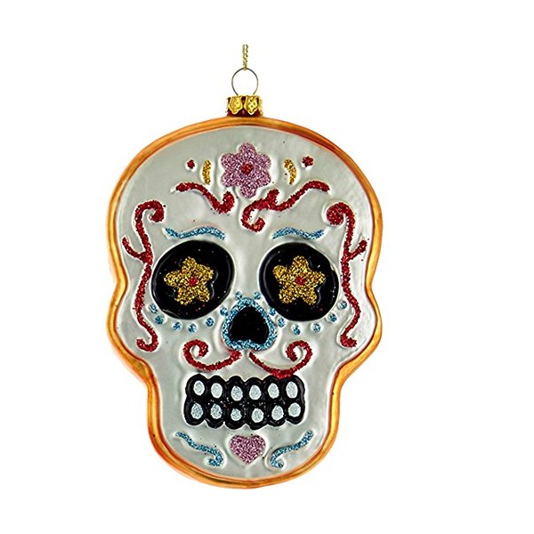 Noble Gems Day of The Dead Skull Ornament 5 inch