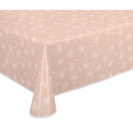 BEAUTEX Oilcloth Tablecloth Wipe Clean Non-Slip with Piping Band Square Round Oval, Motif Choice of Colours (Dandelion Rose, Square 110 x 140 cm)
