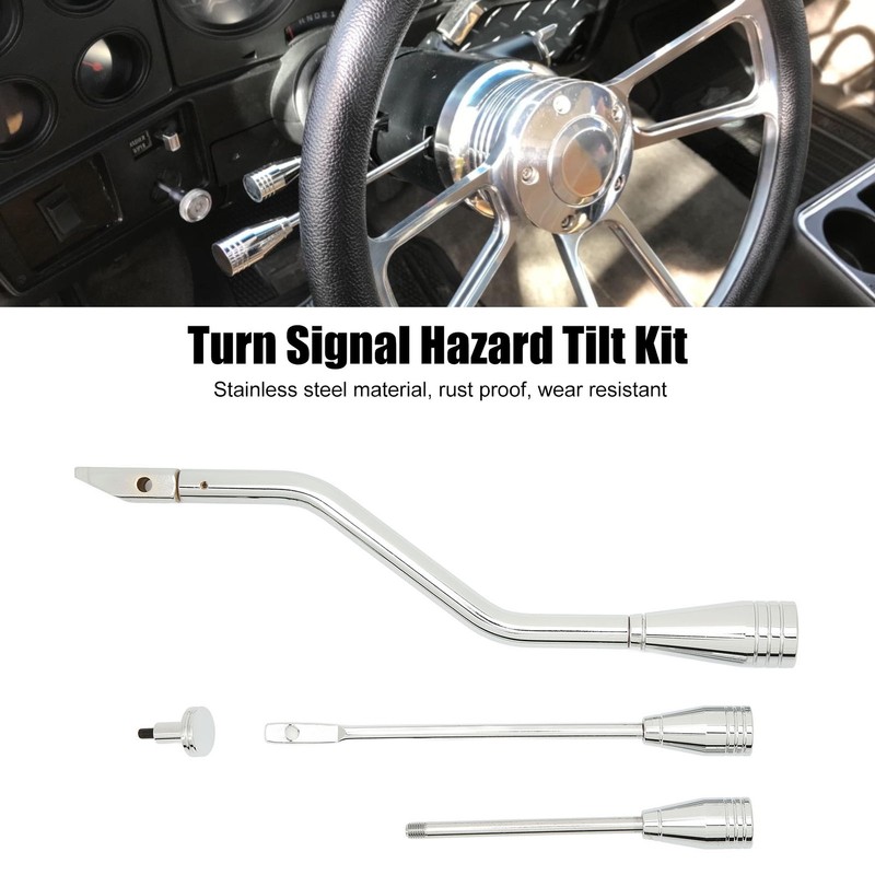 Shifter Lever Turn Signal Hazard Tilt Kit Stainless Steel Chrome