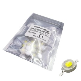 Vrabocry 20 pcs 1W High Power Led Chip Cool White 10000k-15000k 300mA - 350mA / DC 3V - 3.4V / 1 Watt SMD COB Light Emitter Components Diode Bulb Lamp DIY Lighting
